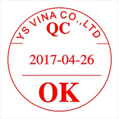 Con dấu tròn  QC Pass có ngày tháng năm mẫu 2