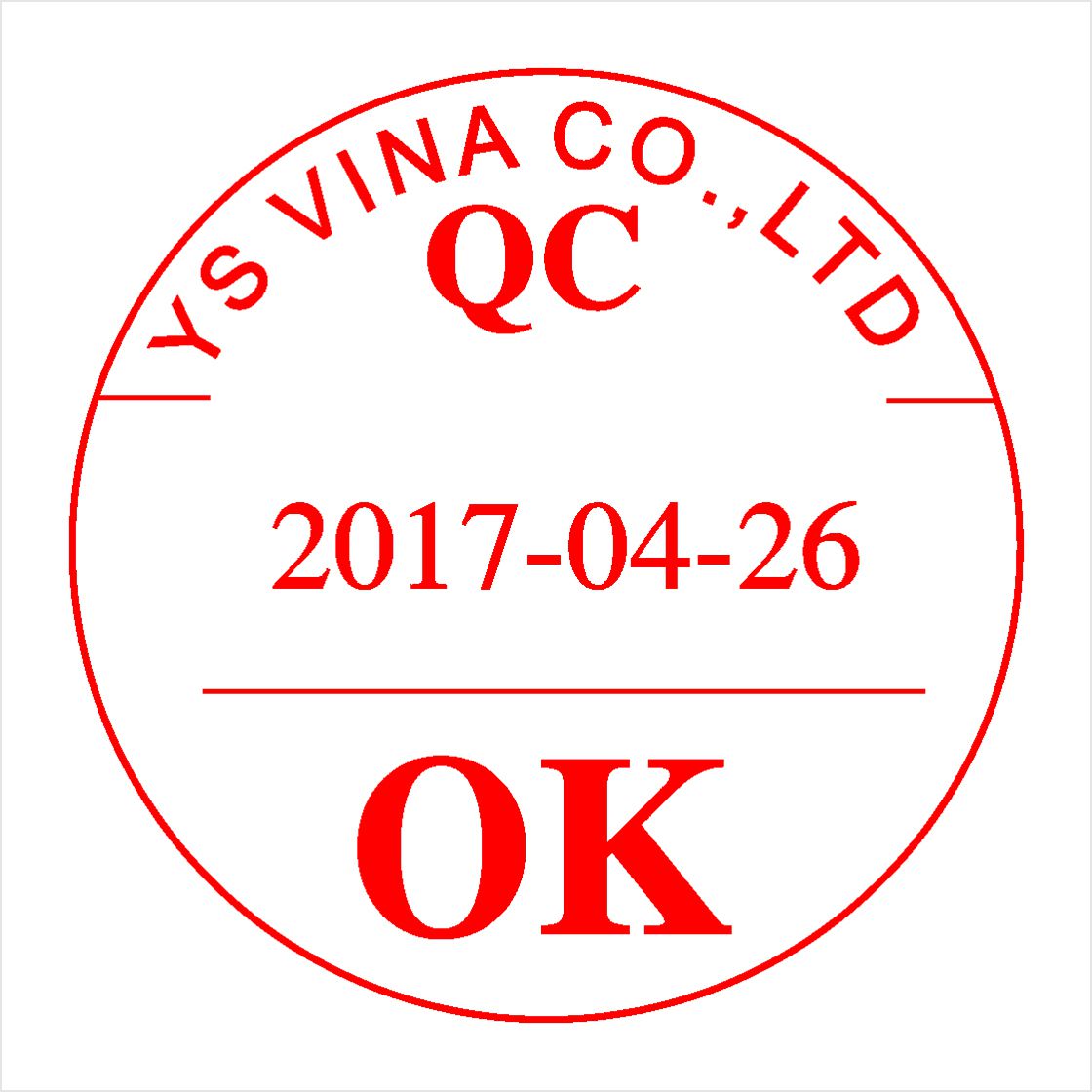 Con dấu tròn  QC Pass có ngày tháng năm mẫu 2