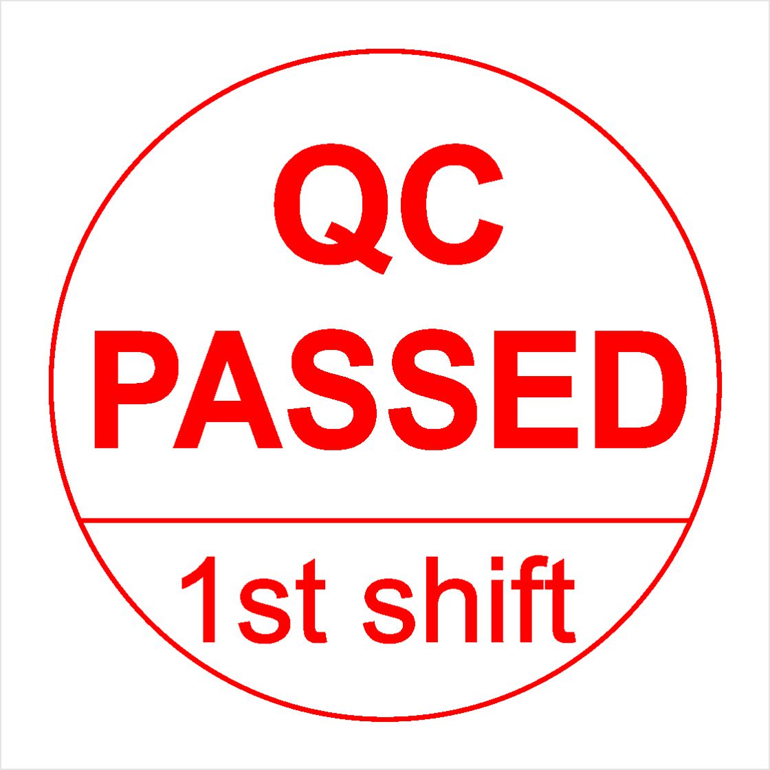 Khắc con dấu tròn QC Pass không có ngày tháng năm